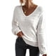 thumbnail image 1 of Suéter suelto para mujer lavado a máquina mangas largas patrón exquisito transpirable cuello en V suéter de punto para la vida diaria para el trabajo de oficina ANGGREK Otros, 1 of 6