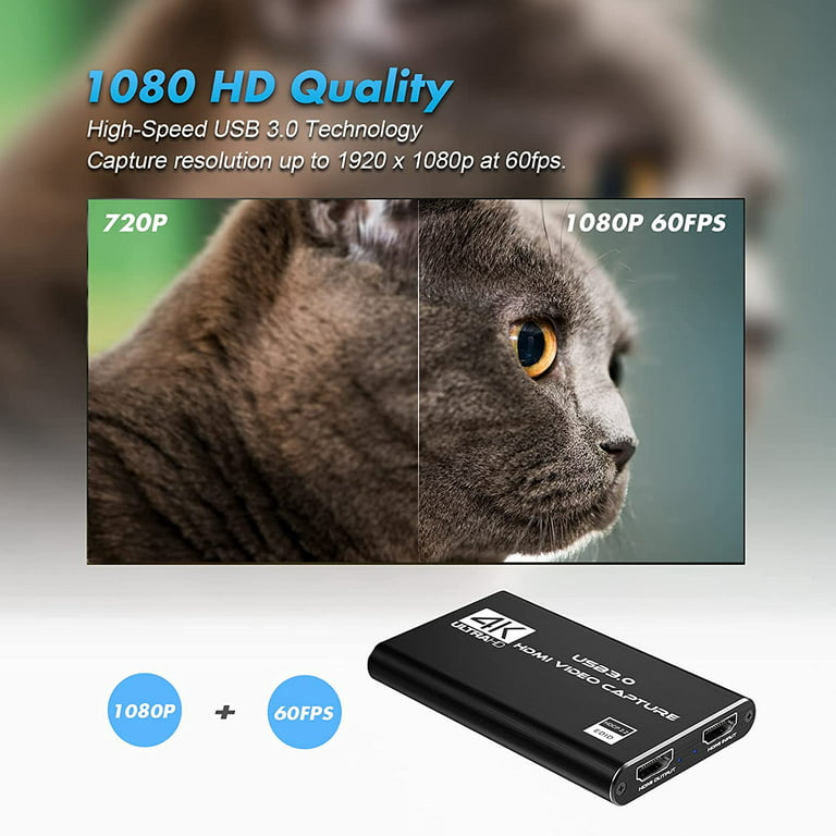 4K USB2.0 HDMI Video Capture Card 1080P Game Record Live Streaming with  Loop Out, 1 - Kroger