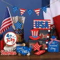 thumbnail image 3 of Diceymbol 15PC Independence Day Tiered Tray Decor Set Patriotic Wooden Tabletop Decorations for Shelf, Mantel & Holiday Display, 3 of 5
