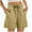 Khaki, variant on Teissuly Women'S Solid Color Casual Drawstring Sports Shorts With Pocket