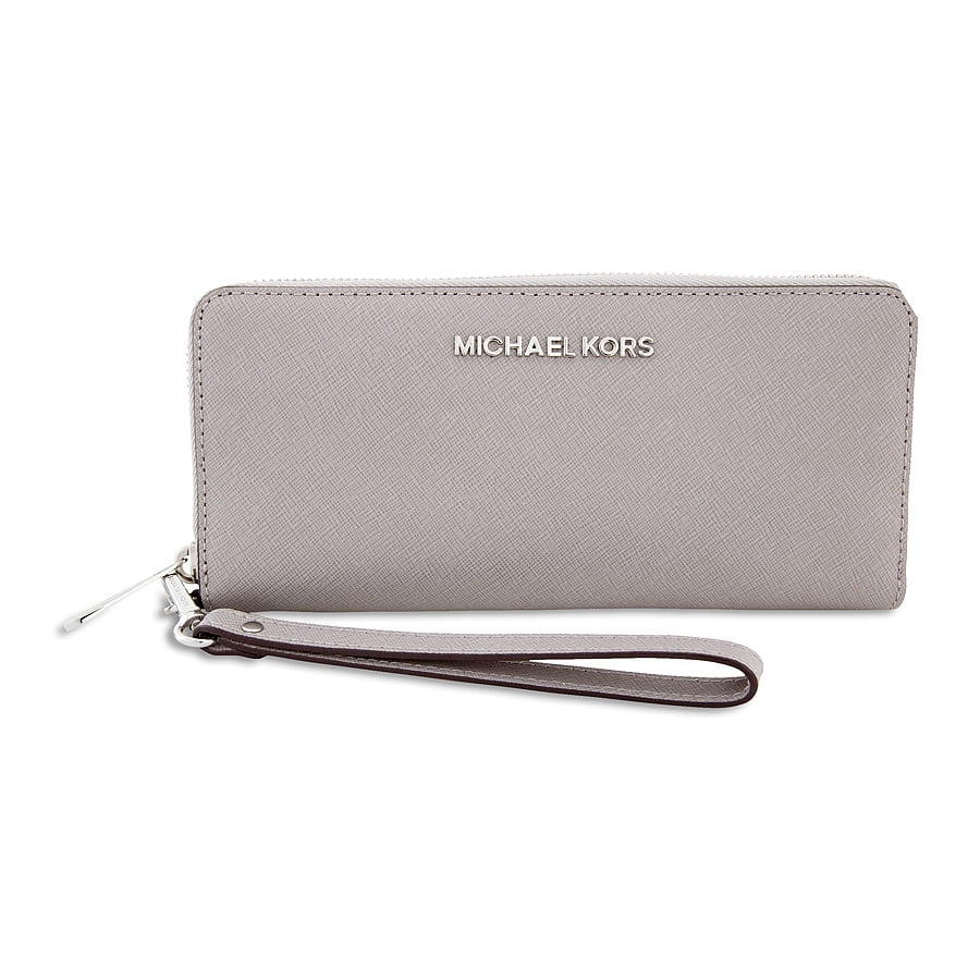 michael kors white wallet with silver hardware