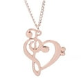 thumbnail image 2 of Jiaroswwei Women's Stylish Simple Hollow Musical Note Heart Pendant Chain Necklace Gift, 2 of 7