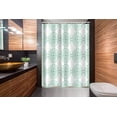 thumbnail image 2 of Aqua Stall Shower Curtain, Horizontal Lines Stripes Bold and Thin Ocean Themed Image, Fabric Bathroom Set with Hooks, 54W X 78L Inches, Turquoise Green Pale Blue and White, by Ambesonne, 2 of 4