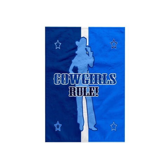 3dRose, Cowgirls Rule. On Blue Stripes with Stars, 15x22 Hand Towel