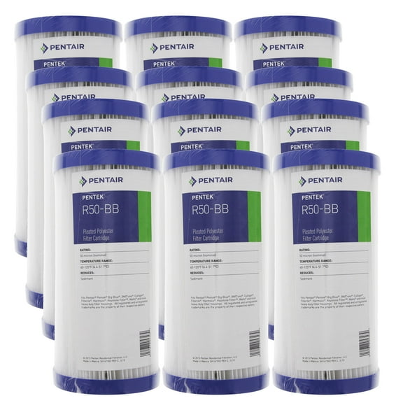Pentek R50-BB 50 Micron 10 x 4.5 Whole House Pleated Sediment Filter 12 Pack