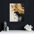 thumbnail image 4 of COMIO Ready to Hang Canvas Wall Art, Gold and Black Ink Strokes Abstract Pattern Landscape Photography Printed on Canvas for Bedroom, Living Room, Office, Kitchen, Home Decor, 4 of 4