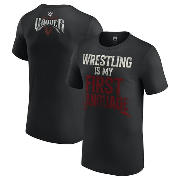 Men's Black Stephanie Vaquer Wrestling Is My First Language T-Shirt