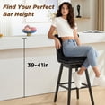 thumbnail image 2 of TEWLOSS 30" Swivel Bar Stools Set of 3, Black Velvet Bar Height Chairs with Back for Home Pub, 2 of 9