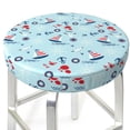 thumbnail image 3 of Fotbe Sailboats Anchors Stool Covers Round,Waterproof Round Bar Stool Covers Bar Chair Covers Washable Stool Cushion Slipcover for 12-14 Inch Chair-13 inch, 3 of 7
