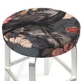 thumbnail image 3 of Balery Moonlit Crow Blossoms Round Bar Stool Seat Covers Velvet Fabric Adjustable Protects from Scratches and Stains for 14-17 Inch Chair-13 inch, 3 of 7