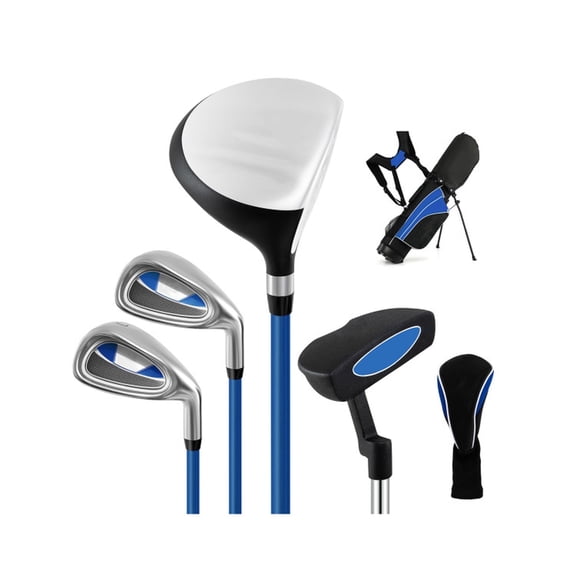 Airfind Women's Complete Golf Club Set with 10 Pieces Including an Alloy Driver and Carbon Fiber Shaft Plus Headcovers and a Lightweight Stand Bag as a Full Golf Set, Blue
