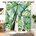 thumbnail image 2 of Lfeey Watercolor Tropical Plant Curtains, Green Botanical Print with Grommets, Blackout for Living Room Kitchen, 52x63 Inch, Set of 2, 2 of 6