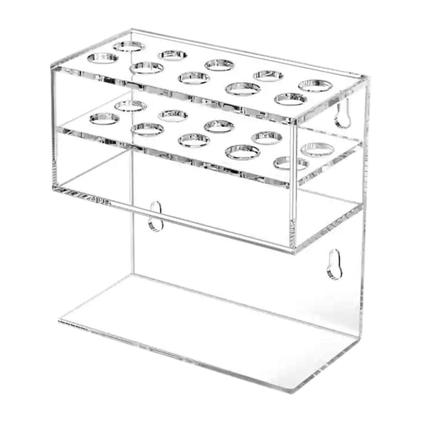 Soporte para marcadores de borrado en de acrílico transparente, estable y moderno, organizador de marcadores para montar en pared para