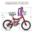 thumbnail image 5 of PlayWorld 12 In. Kid's Beginner Bicycle for 2-4 Years Old Boy's and Girl's with Foam Tire for Indoor Use No Brake, Red, White and Black, 5 of 8