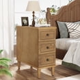 thumbnail image 2 of Tribesigns Solid Wood End Table, Fully Assembled Narrow Side Table with Drawers for Small Spaces, Living Room, Bedroom, Wood Color, 2 of 10
