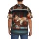 thumbnail image 3 of Fotbe Cat Asleep Among Flowers Camisa Estampada de Manga Corta para Hombre, Casual de Verano, Estilo Playero, Sin Arrugas-3X-Large, 3 of 5