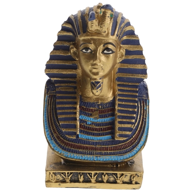 ColoMX Estatua de faraón: Escultura de resina de rey egipcio, escultura del Antiguo Egipto para escritorio, estante, armario, mesa, centro de mesa, decoración del hogar y la oficina.