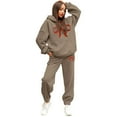 thumbnail image 4 of Sweatsuits for Women 2 Piece Long Sleeve Bow Print Hooded Pullover and Sweatpants 2025 Fall Lightweight Casual Baggy Tracksuit, 4 of 4