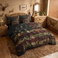 thumbnail image 2 of meiyoeat Camo American Flag 7-Piece King Bedding For Kids,Rustic Wood Print King Bed in a Bag For Boys,Black Reversible, 2 of 7