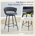 thumbnail image 5 of 360° Free Rotation Modern Bar Stools with Breathable Linen Cushions for Kitchen or Dining Seating, Set of 2, 5 of 13