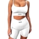 thumbnail image 1 of SAYOO Traje deportivo de dos piezas para mujeres, chaleco de cuello en uy pantalones cortos de cadera SAYOO  moda, 1 of 3