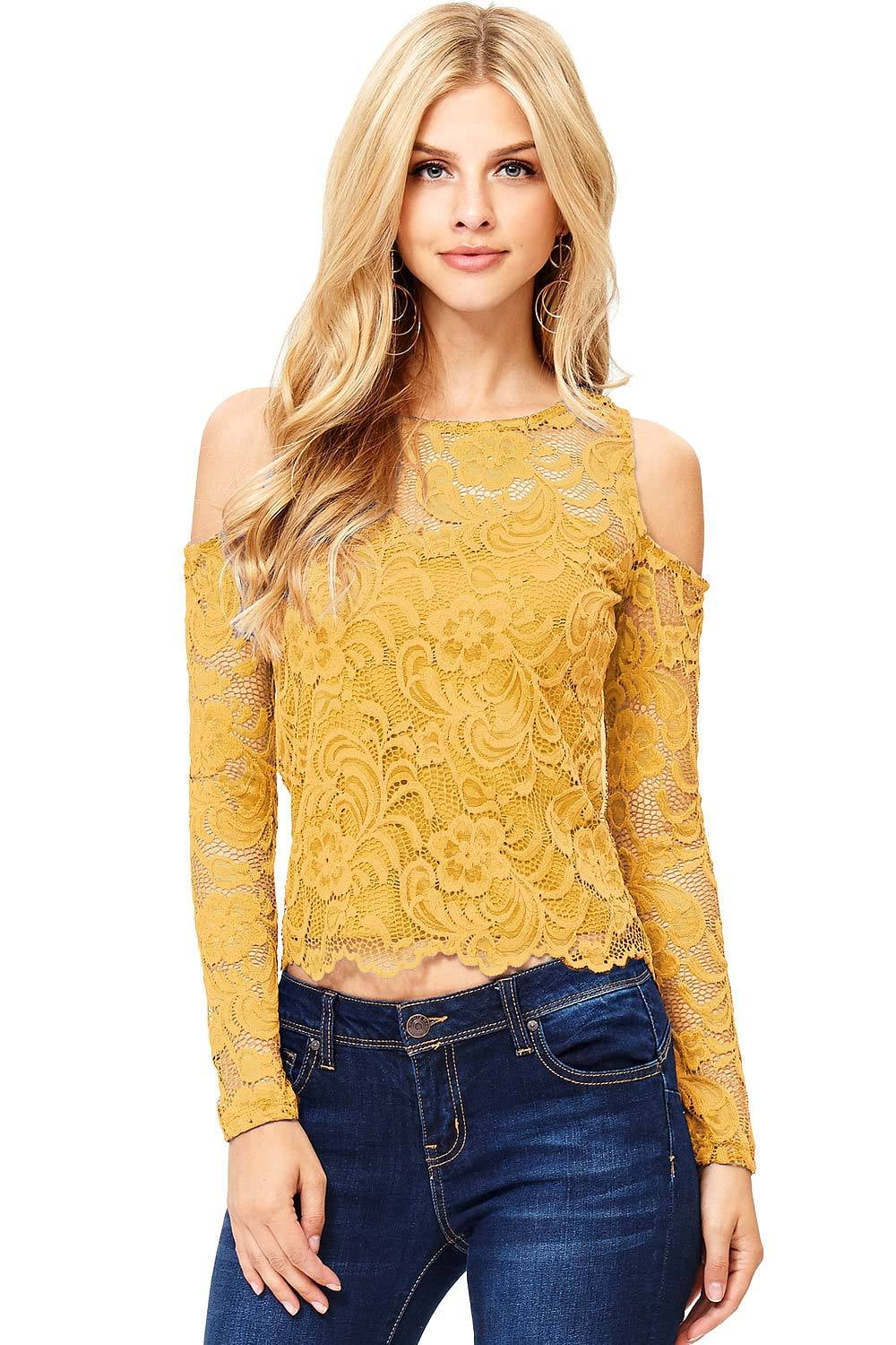 yellow lace top