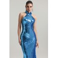 thumbnail image 2 of Vestido Bellabarnetten Kolia Halter con lentejuelas maxi para mujer, 2 of 6
