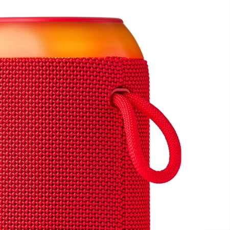 ONN LARGE RUGGED SPEAKER WITH BLUETOOTH WIRELESS TECHNOLOGY AND LED LIGHTING, RED