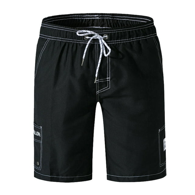 Men's Peach Skin Beach Shorts - Lace-Up Pocket Design for Hot Spring Holiday Swimming