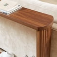 thumbnail image 6 of Narrow Console Table for Entryway, 70.1" Sofa Table Behind Couch, Corrugated Texture Storage Table, Slim Hallway Desk for Small Spaces, Walnut, 6 of 8