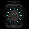 thumbnail image 5 of Reloj de Cuarzo Esqueleto para Hombre, Correa de Acero Inoxidable, Taquímetro, Indicador de Fecha, Resistente Al Agua, Luminoso, Reloj de Pulsera Deportivo de Negocios para Hombre, 5 of 5