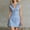 Light Blue, variant on Women's V-Neck Short Sleeve Denim Shirt Dress with Button Front