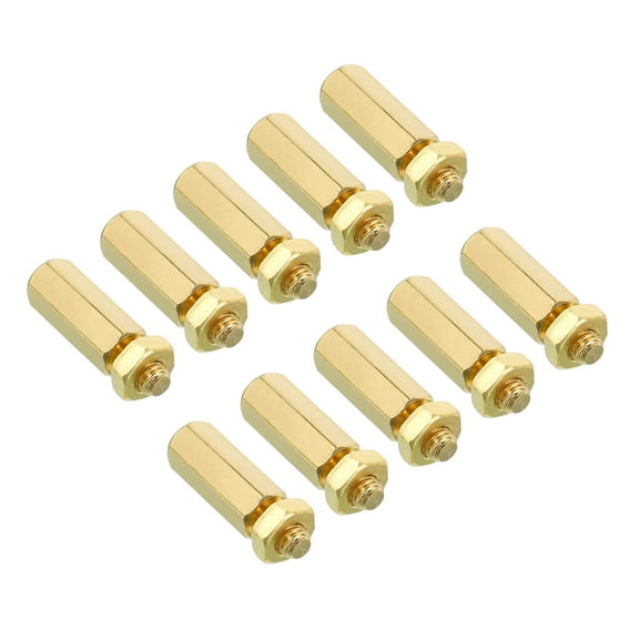 Uxcell 15mm 6mm M4 Standoff Screws 80 Pack Brass Hex Standoffs Nuts Gold Tone