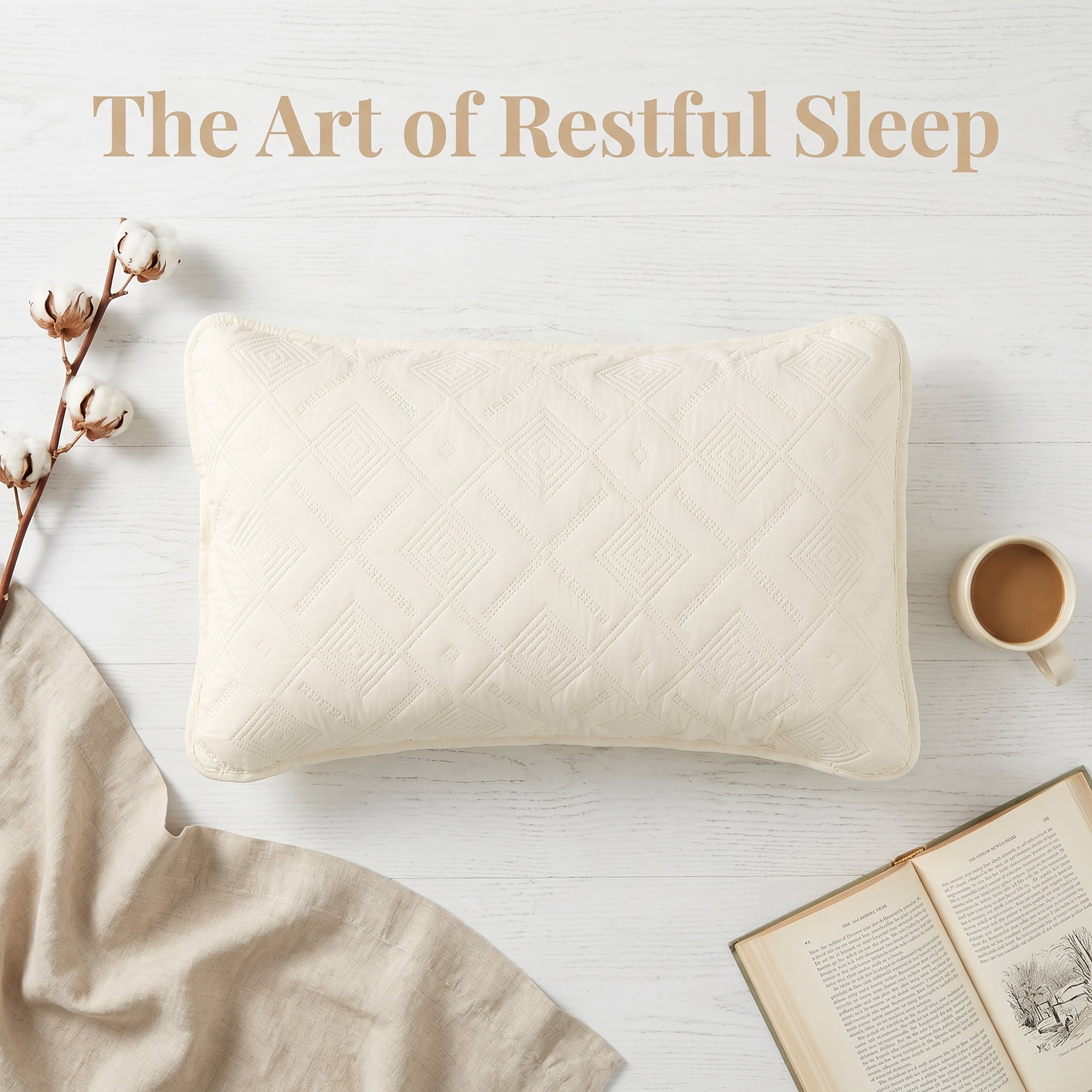 Unique Bargains Pillow Protectors 2 Pack, Quilted Polyester Throw Covers Beige 19"x29"