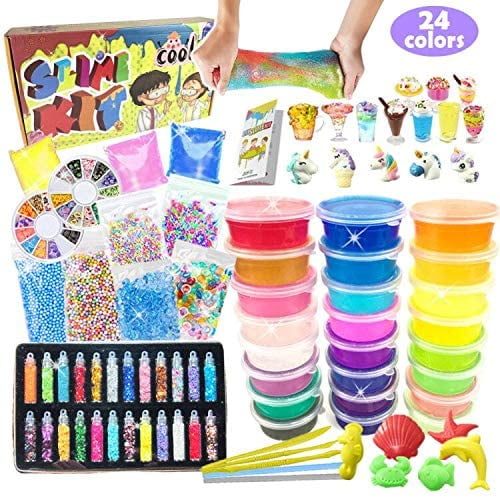 Details about  / 110 Pcs Slime Kit for Girls Boys Kids Age 5+,Air Dry Clay and Crystal Slime,Toys