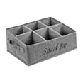 thumbnail image 3 of Organizador de refrigerios, cesta de tela para exhibir alimentos, contenedor de almacenamiento de 6 compartimentos, estación de refrigerio, decoración gris, 3 of 8