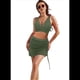 thumbnail image 2 of Conjunto de Bikini de Cintura Alta con Falda de Baño para Mujer, Verde, Talla L, 2 of 6