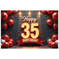 thumbnail image 2 of Yatrandify Red Balloons Happy Birthday Banner LED Lights Celebration Banner Birthday Backdrop Party Decoration for Milestone Celebration Indoor Event Photo Prop, 2 of 7