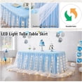 thumbnail image 3 of Wehilion Tulle Table Skirt Ruffle Tutu Table Cloth, LED Table Skirt for Rectangle Table for Baby Shower Wedding, Birthday Party Decoration, 3 of 7