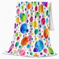 thumbnail image 2 of Colorful Watercolor Polka Dot Cheerful Confetti Circle, Playful Artistic Scene, Warm Flannel Blanket for Home Library and Reading Nook, Art Lovers Housewarming Gift, Artistic Home Decor, 2 of 9