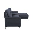 thumbnail image 2 of ACME Walcher Canapé Sectionnel en Tissu de Lin 3 Pièces avec Console de Rangement en Gris, 2 of 7