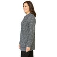 thumbnail image 3 of Woman Within Plus Size Marled Zip-Front Cable Knit Cardigan Sweater, 3 of 6