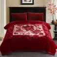 thumbnail image 2 of Thick Warm Winter Fleece Blanket For King Bed 2 Ply Reversible Soft Raschel Blanket,85"x93",10lb, 2 of 8