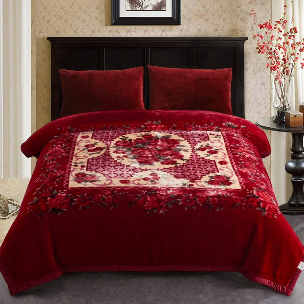 King Size Warm Thick Bed Blanket For Winter 900 GSM 2 Ply 2 Sides