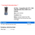 thumbnail image 2 of Oil Filter - Compatible with 1977, 1980 - 1985 Mercedes-Benz 300D 3.0L 5-Cylinder 1981 1982 1983 1984, 2 of 2