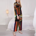 thumbnail image 3 of Haiem Chameleon Panther On Colored Pencils Pattern Women’s Long-sleeve Sleepwear,Sleepwear Set,2-piece Loungewear Set,Soft PJs Comfy Nightwear with Pockets-XX-Large, 3 of 7