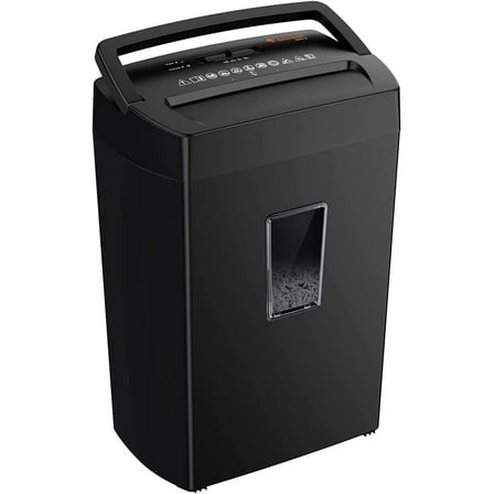 12-Sheet Cross Cut Paper Shredder, 5.5 Gal Home Office Heavy Duty Shredder for Paper, Credit Card, Mail, , with Transparent Window, High Security Level P-4 (C275-A)