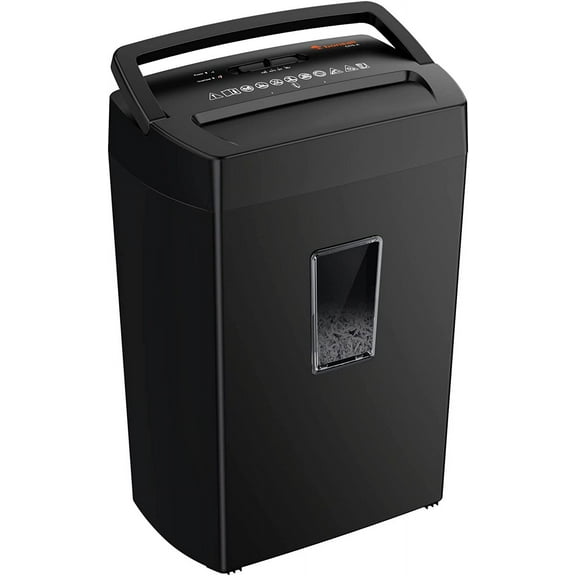 12-Sheet Cross Cut Paper Shredder, 5.5 Gal Home Office Heavy Duty Shredder for Paper, Credit Card, Mail, , with Transparent Window, High Security Level P-4 (C275-A)