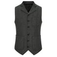 thumbnail image 2 of IROINNID Formal Vest for Men Single Breasted Dress Vest Turndown Collar Classic Top,Black, 2 of 9