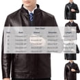 thumbnail image 5 of StSilkitty Men's Leather Jacket Solid Color Long Sleeve Full Zip up Stand Collar Leather Jackets Coat with Pockets, 5 of 5